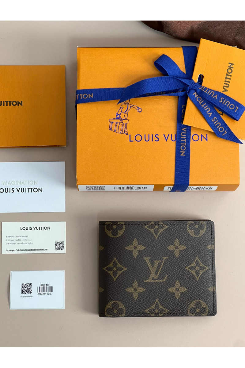 Lоuis Vuittоn Кожаный кошелёк Slender Premium 11x8.5x1 см