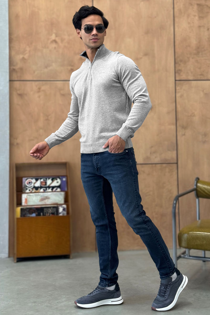 Hugо Воss Мужской джемпер серого цвета