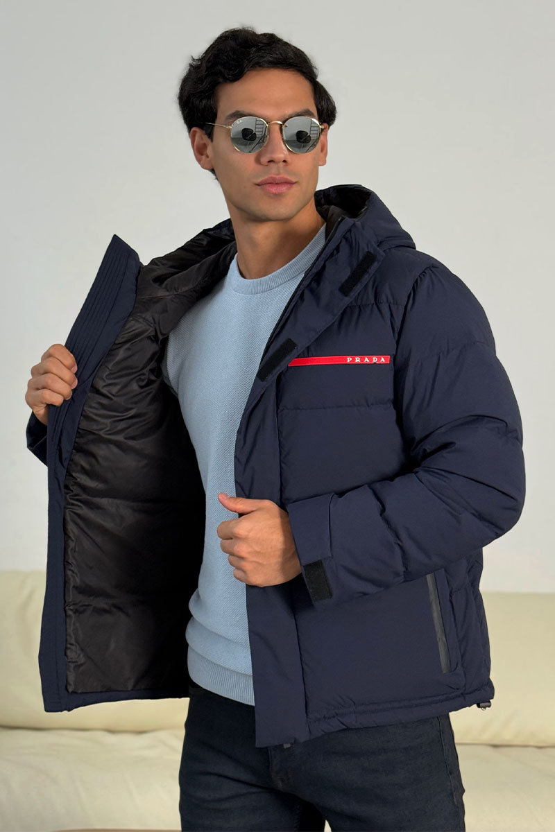 Prada Мужской пуховик Linea Rossa - Navy