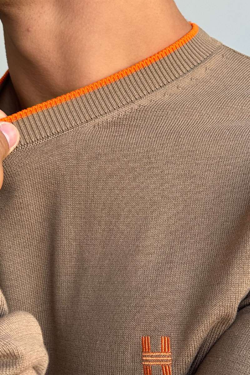Hermes Мужской джемпер H embroidered - Brown