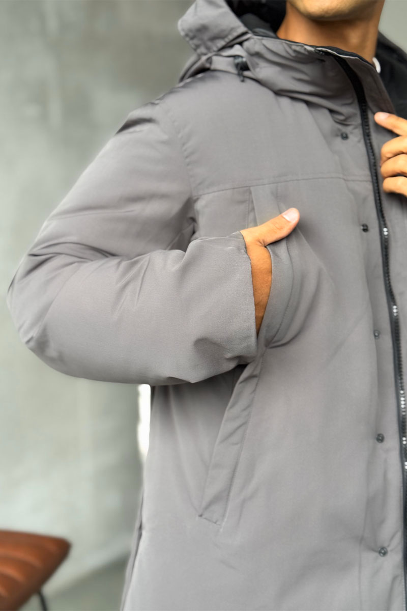 Canada Goose Серый пуховик Sanford logo-patch