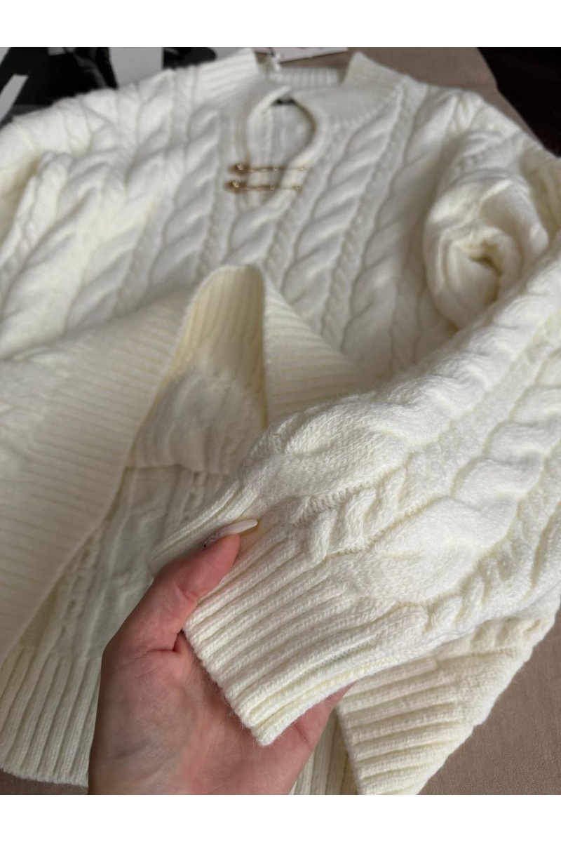 Versace Женский шерстяной свитер premium - White
