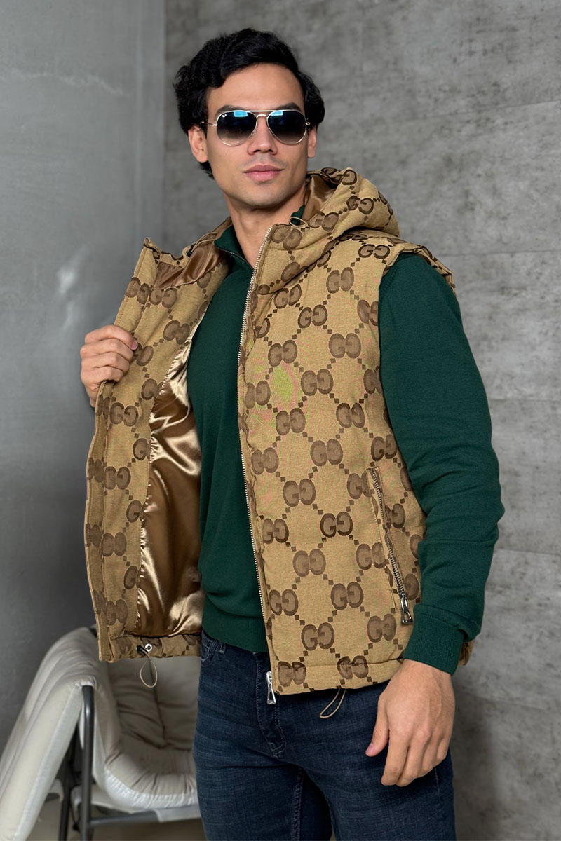 Gucci Мужской бежевый жилет GG Monogram