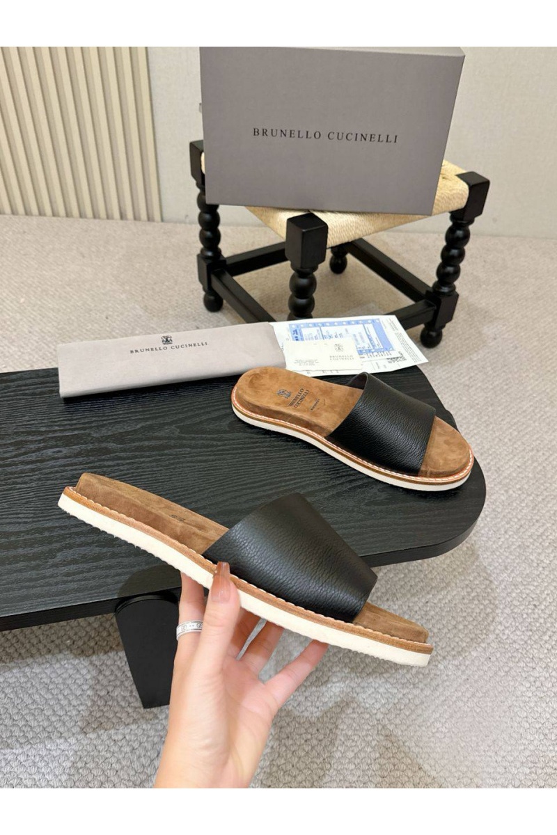 Designer Мужские кожаные шлёпанцы 