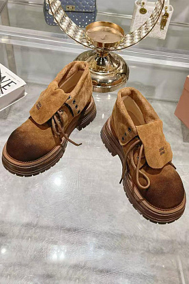 Женские замшевые ботинки Premium  - Chestnut