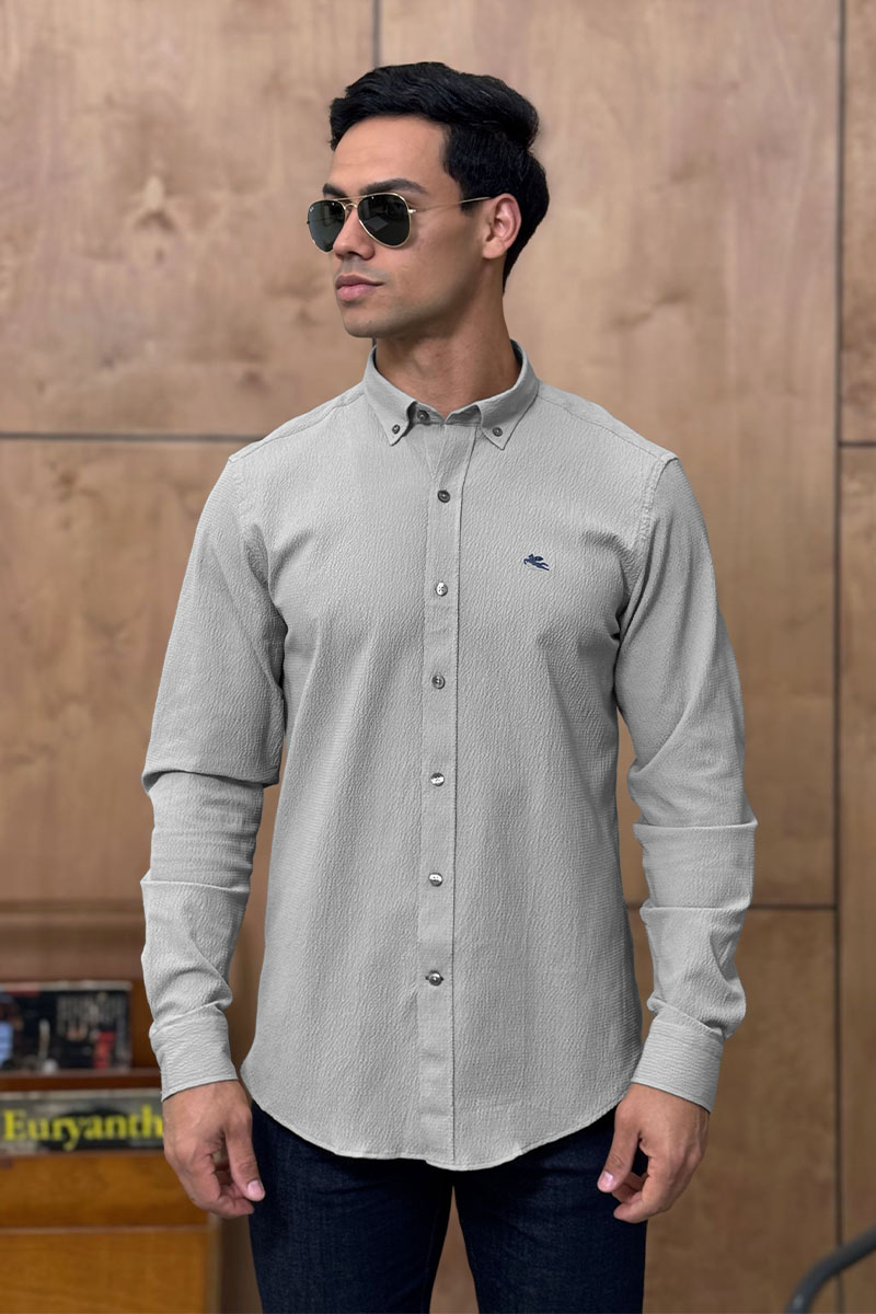 Etro Мужская серая рубашка Pegasus logo