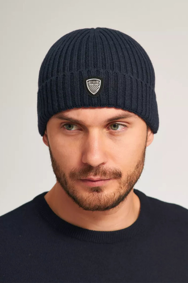 Emporio Armani EA7 Шапка logo-plaque - Navy 