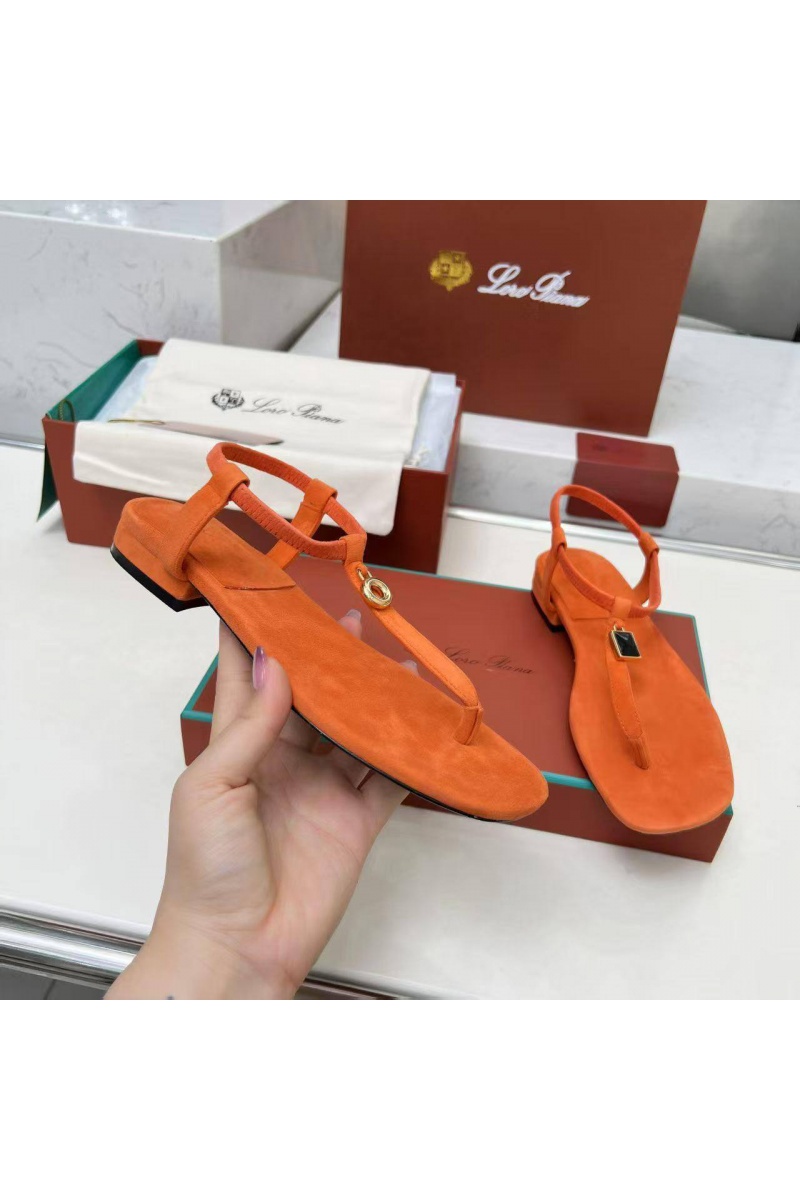 Loro Piana Женские замшевые сандалии Premium - Orange