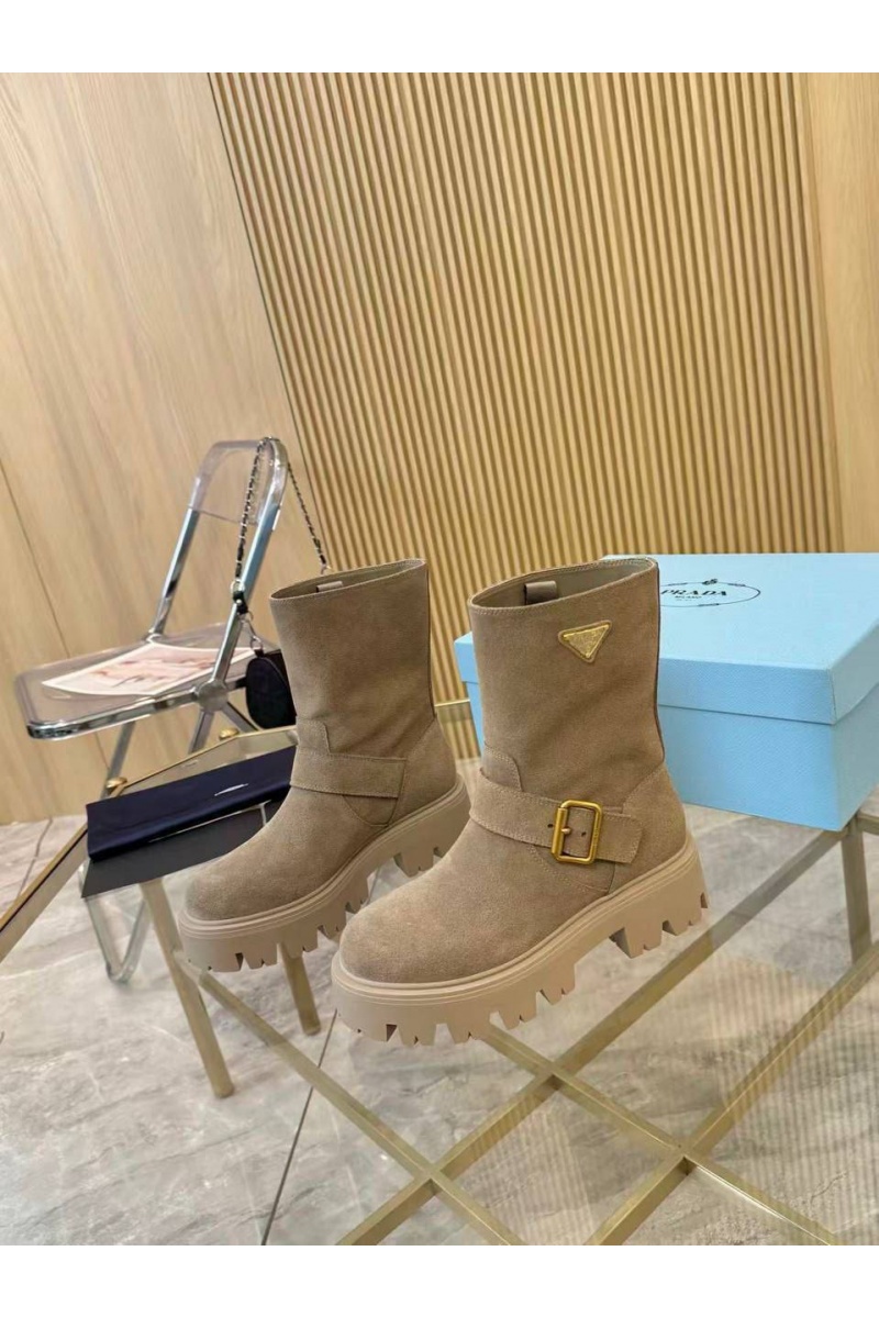 Prada Женские замшевые сапоги Suede premium