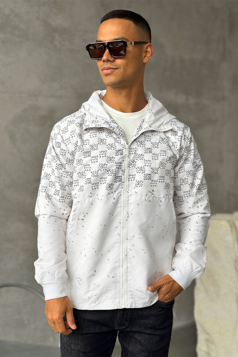 Lоuis Vuittоn Ветровка белого цвета Damier Spread Windbreaker