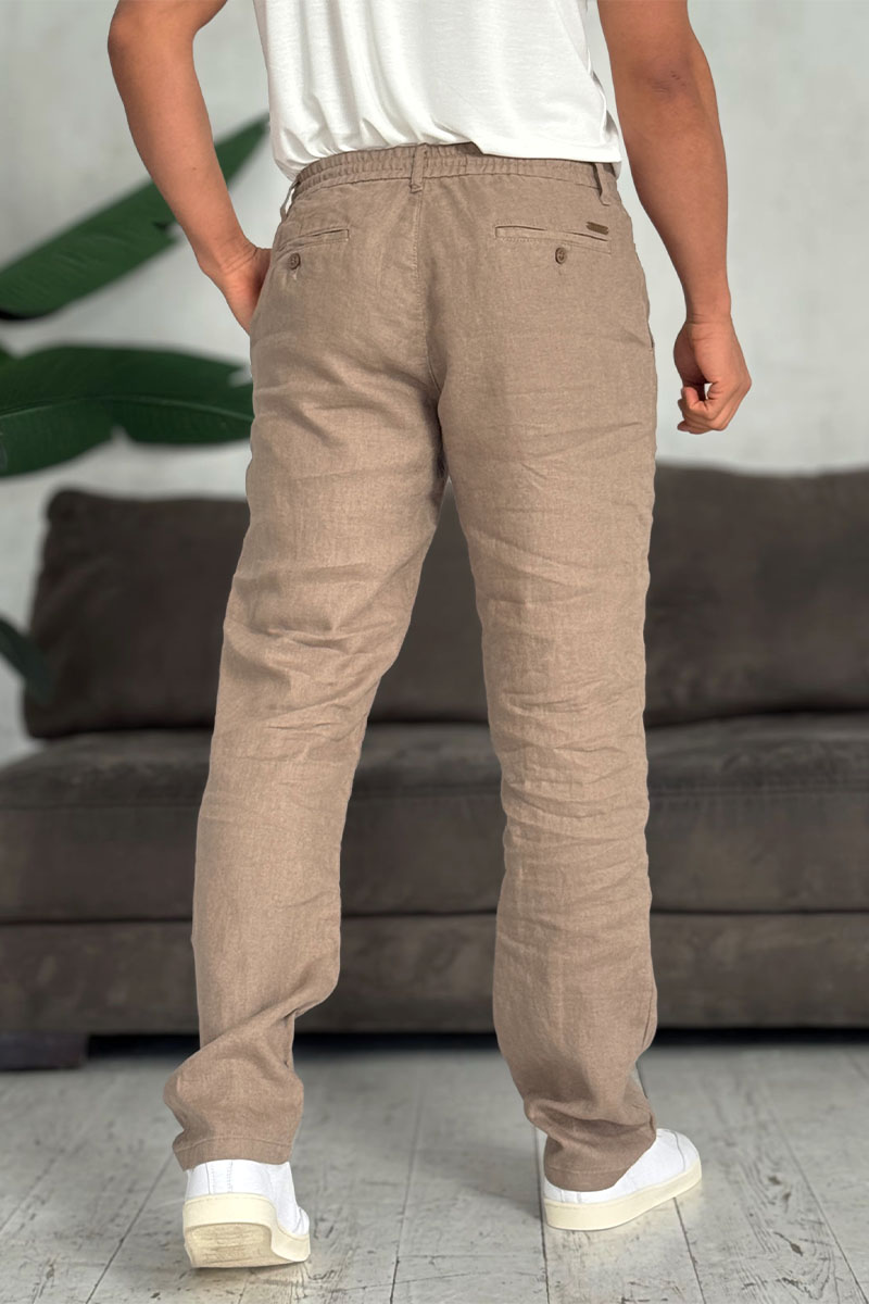 Designer Льняные брюки коричневого цвета