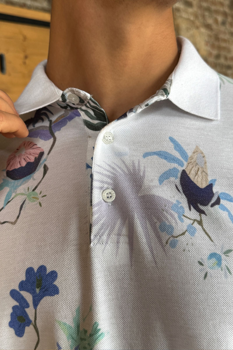 Etro Мужское поло "Floral" - White 