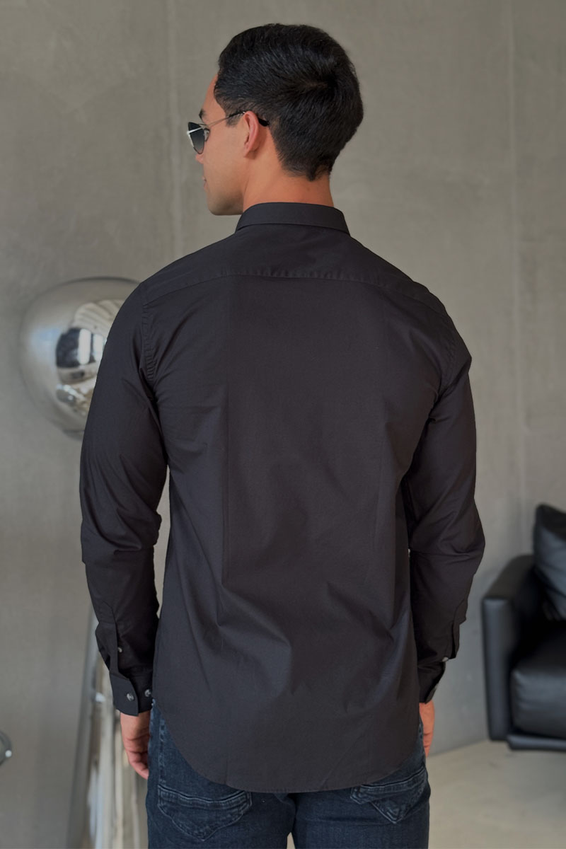 Hugо Воss Чёрная классическая рубашка Love