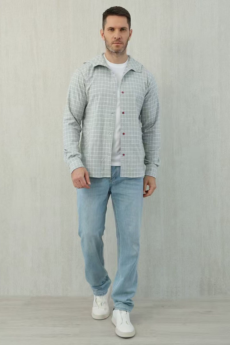 Kiton Мужская рубашка Premium - Grey Chequer