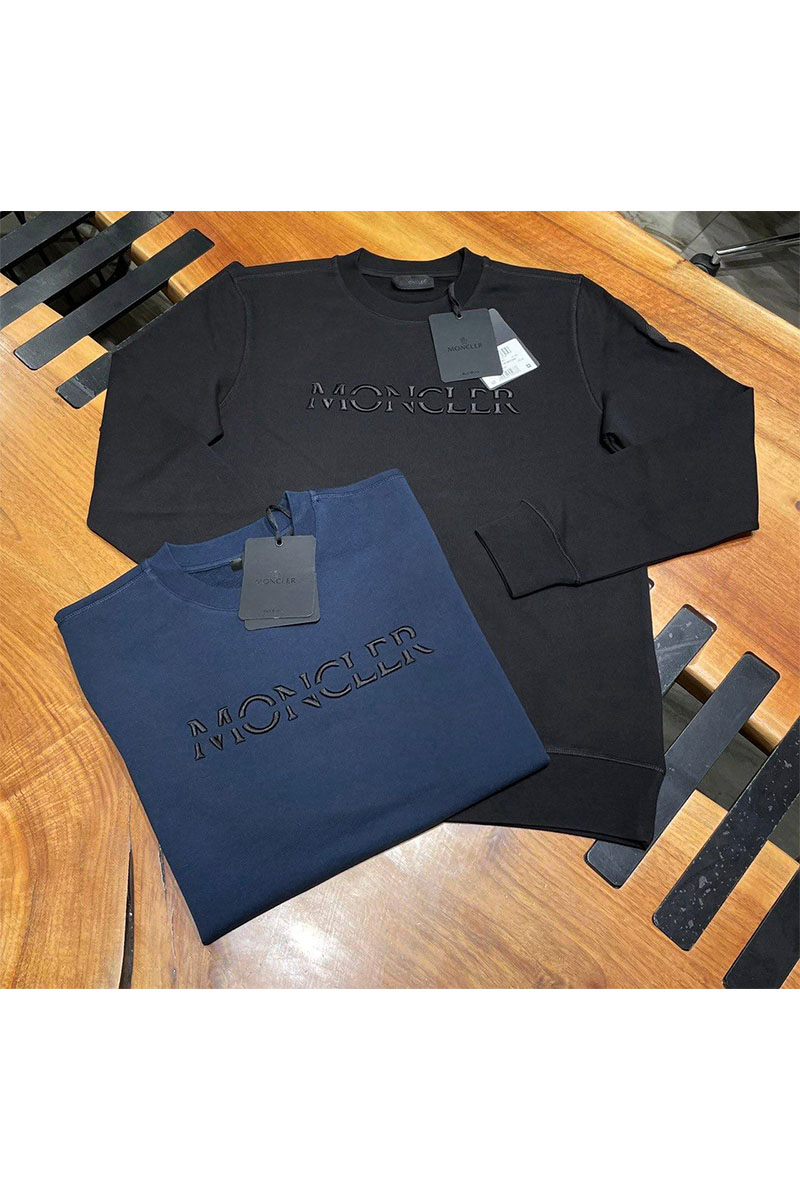 Moncler Чёрный оверсайз свитшот logo-embroidered