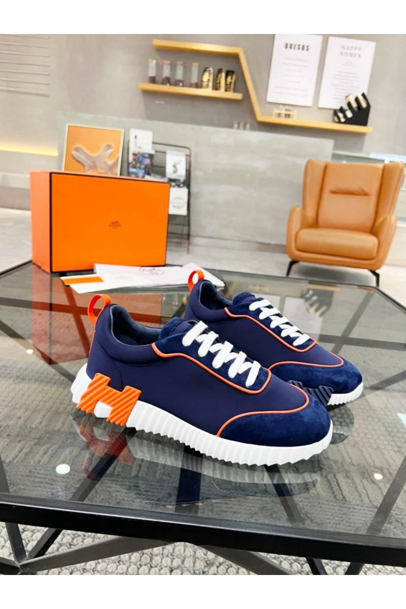 Hermes Мужские замшевые кроссовки Bouncing - Blue