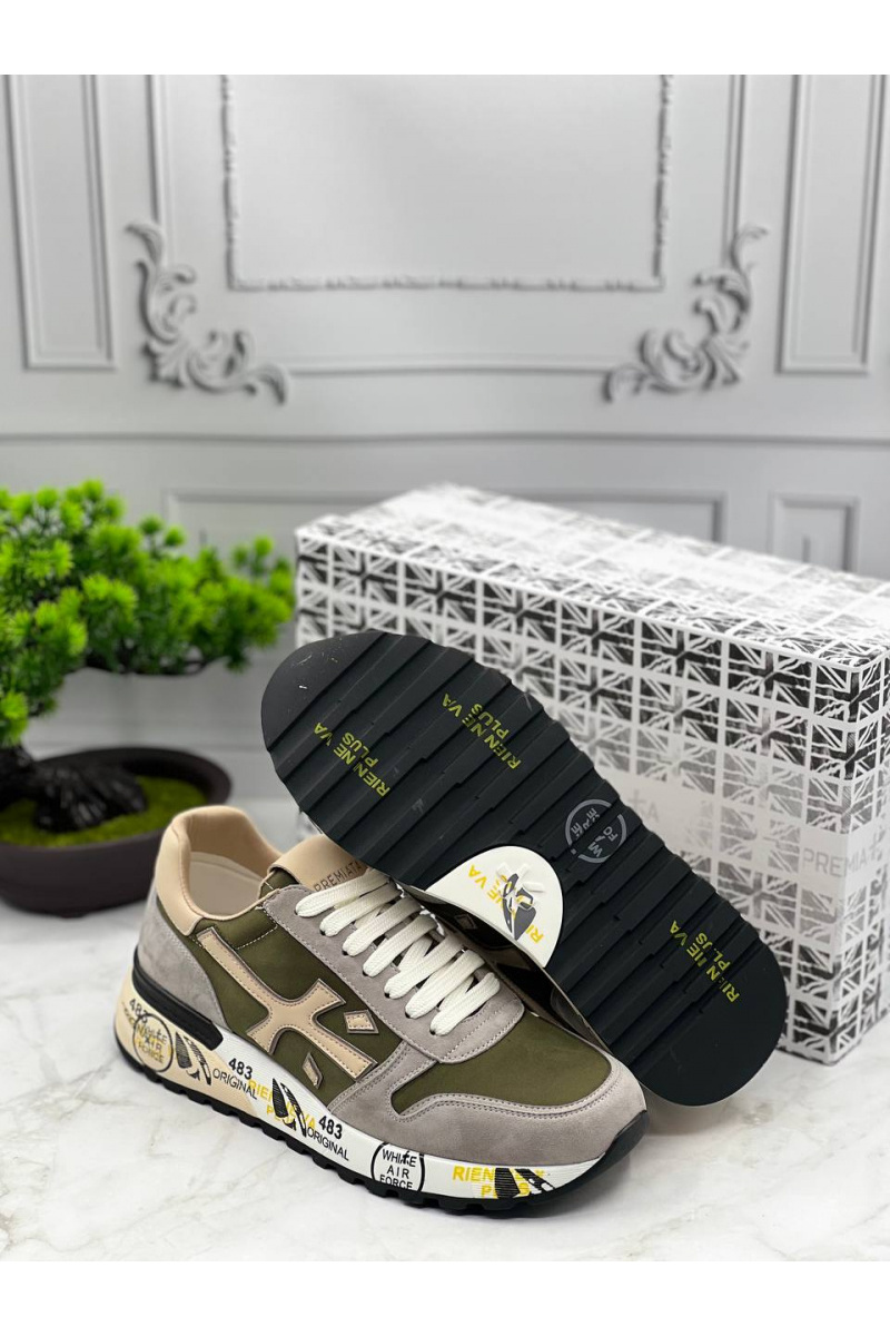 Premiata Комбинированные кроссовки Mick - Green