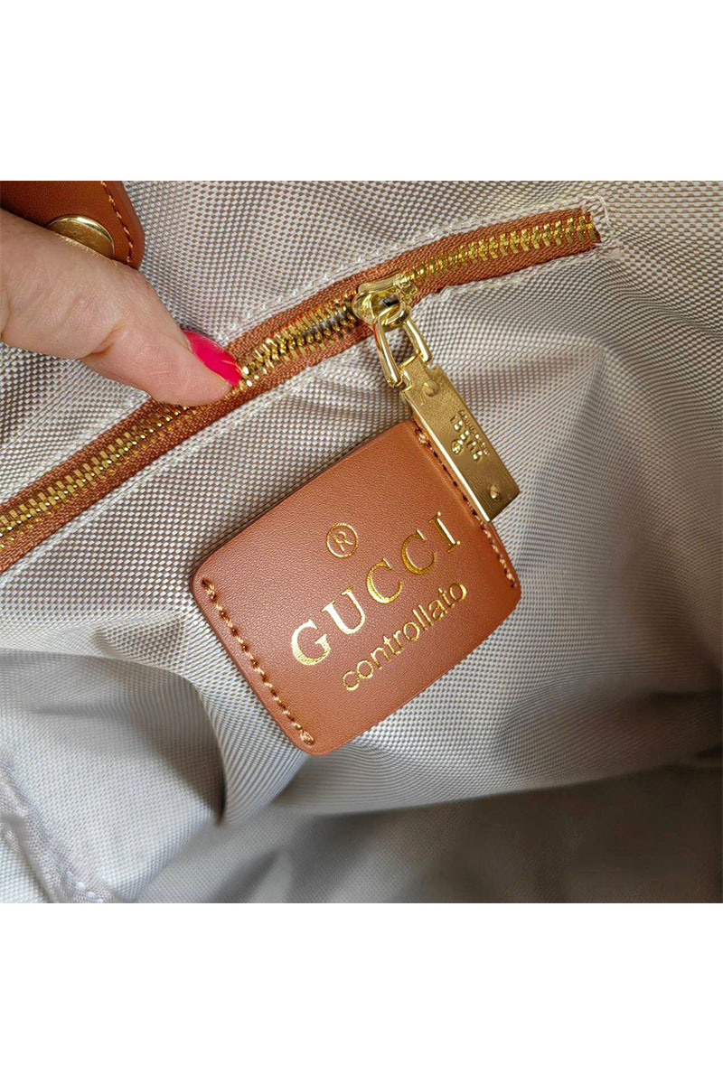 Gucci Женский текстильный рюкзак Interlocking G 40x32 см