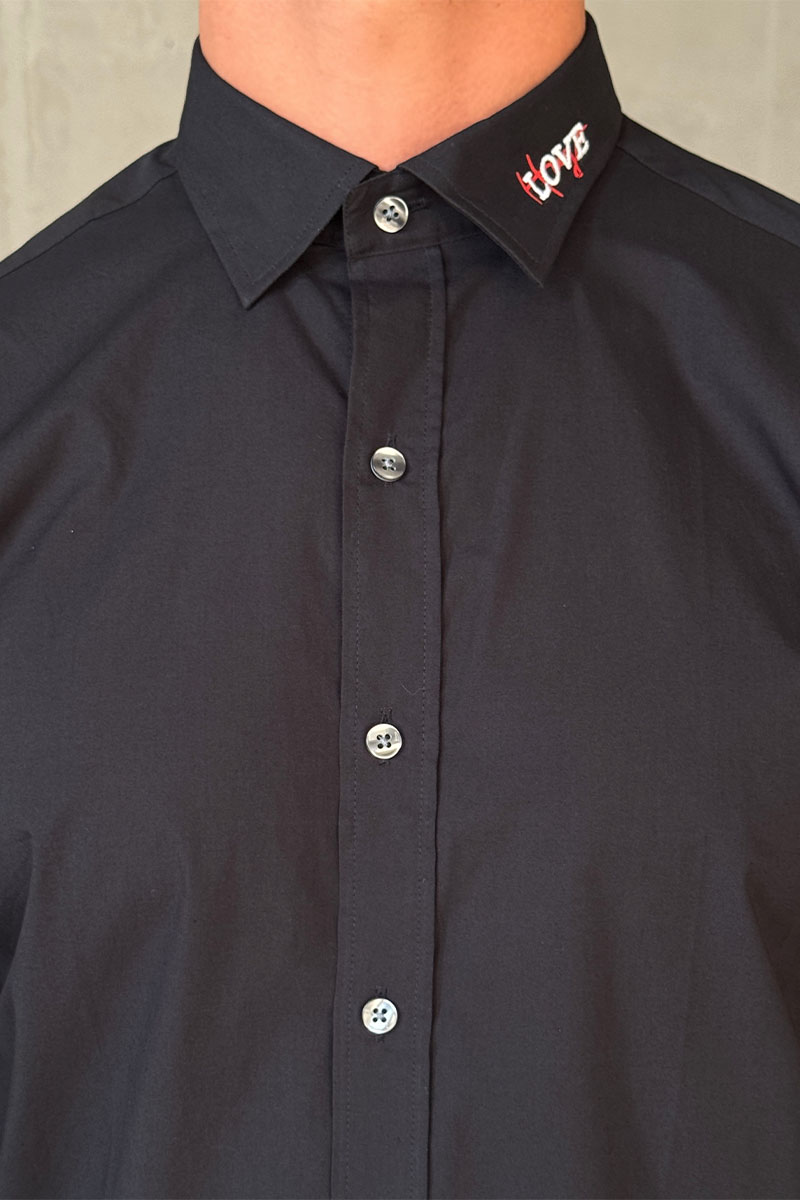 Hugо Воss Чёрная классическая рубашка Love