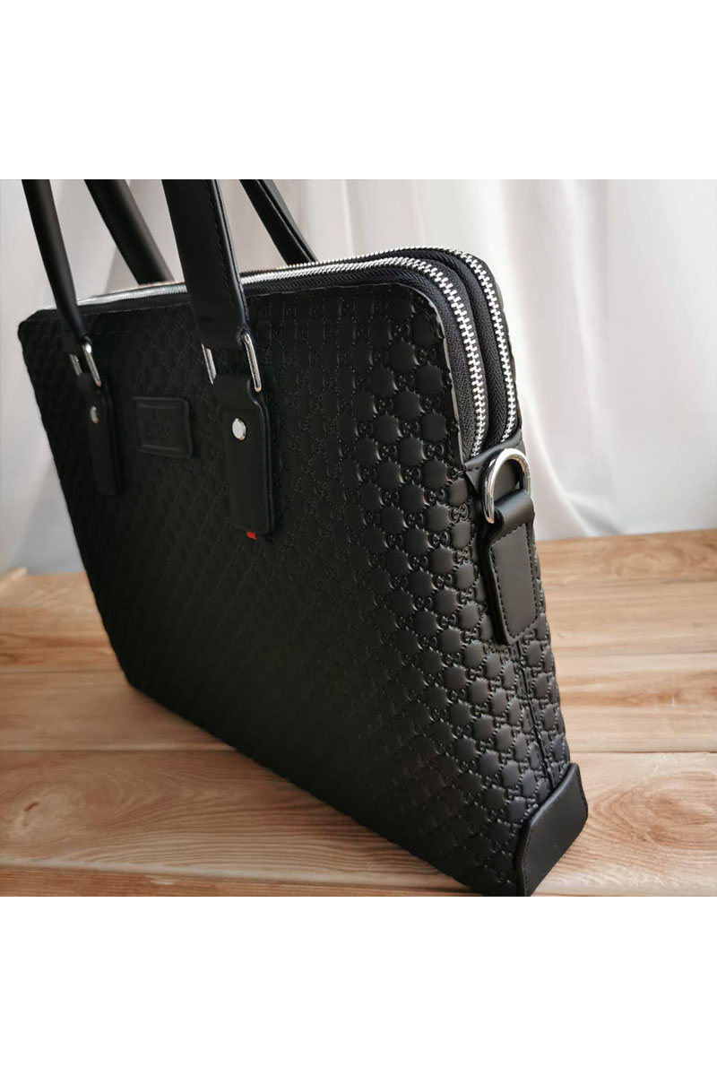 Gucci Кожаная сумка GG Supreme briefcase 38х28 см