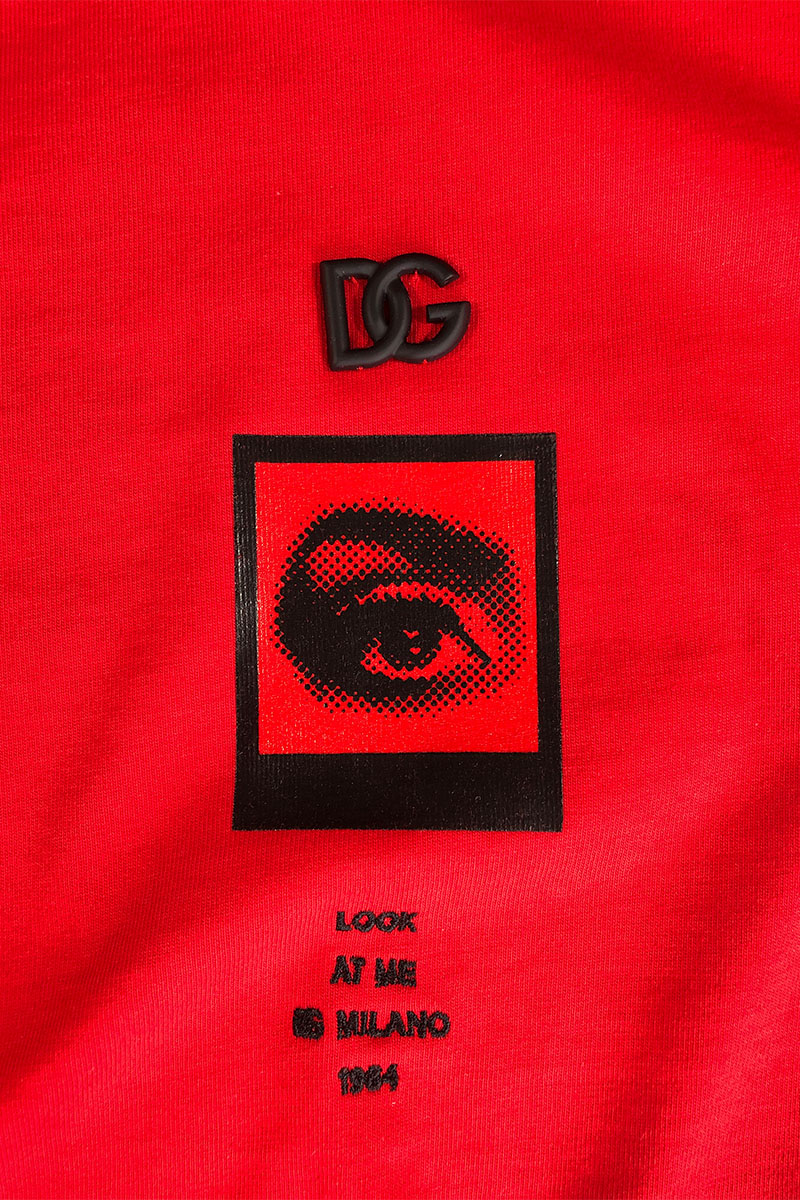 Dolce&Gabbana Красная оверсайз футболка "Look at me"
