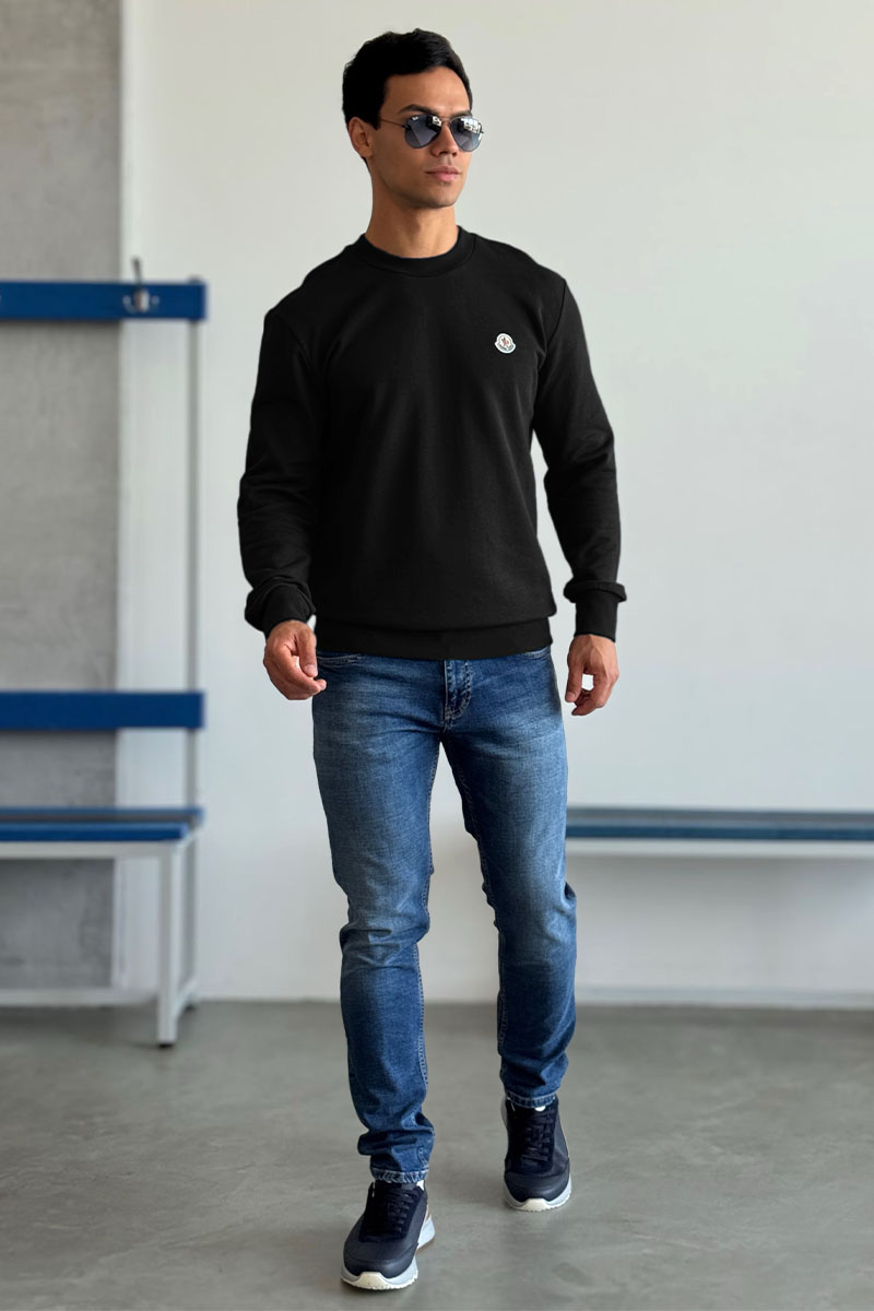 Moncler Свитшот чёрного цвета logo-patch