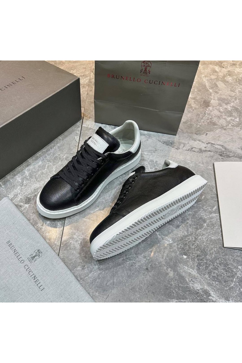 Designer Мужские кроссовки grain leather - Black