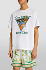 Мужская белая футболка Casablanca tennis club