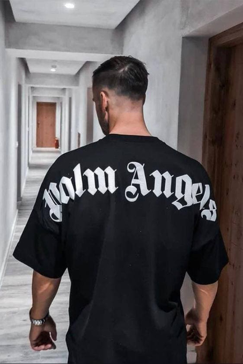 Palm Angels Чёрная оверсайз футболка