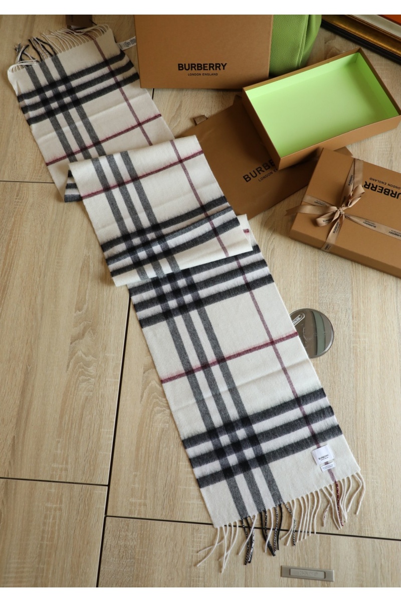 Burberry Шарф Check premium 168x30 см - White