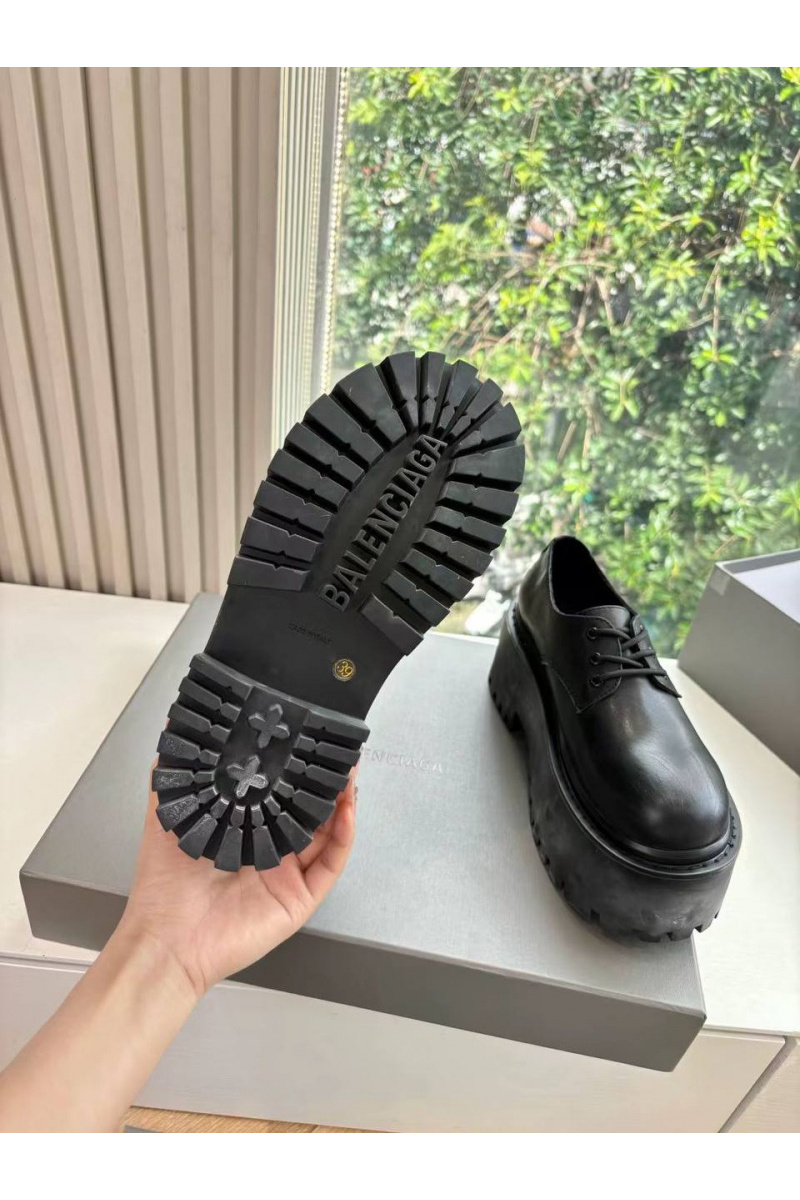 Balenciaga Женские кожаные ботинки Strike Platform Derby premium