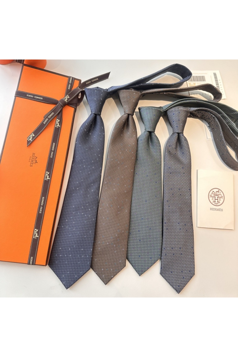 Hermes Галстук geometric logo-print premium - Navy