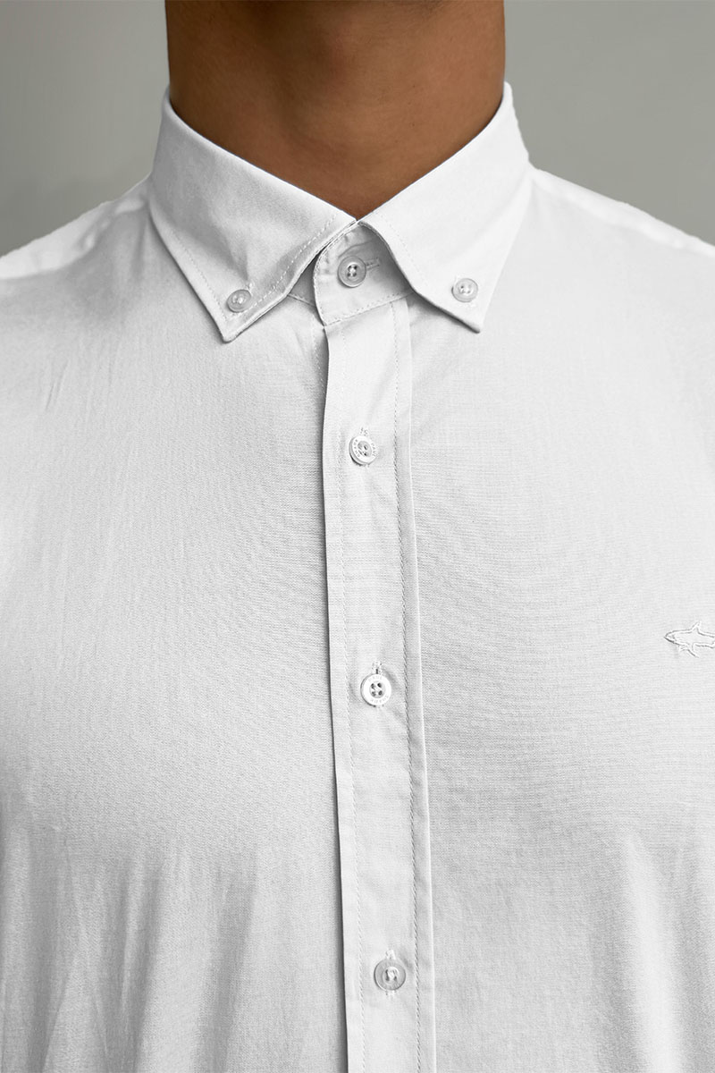 Paul & Shark Рубашка белого цвета logo-embroidered