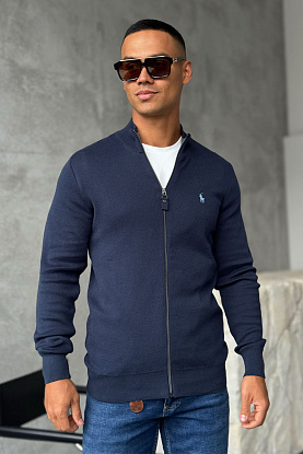 Мужская тёмно-синяя кофта pony-embroidered