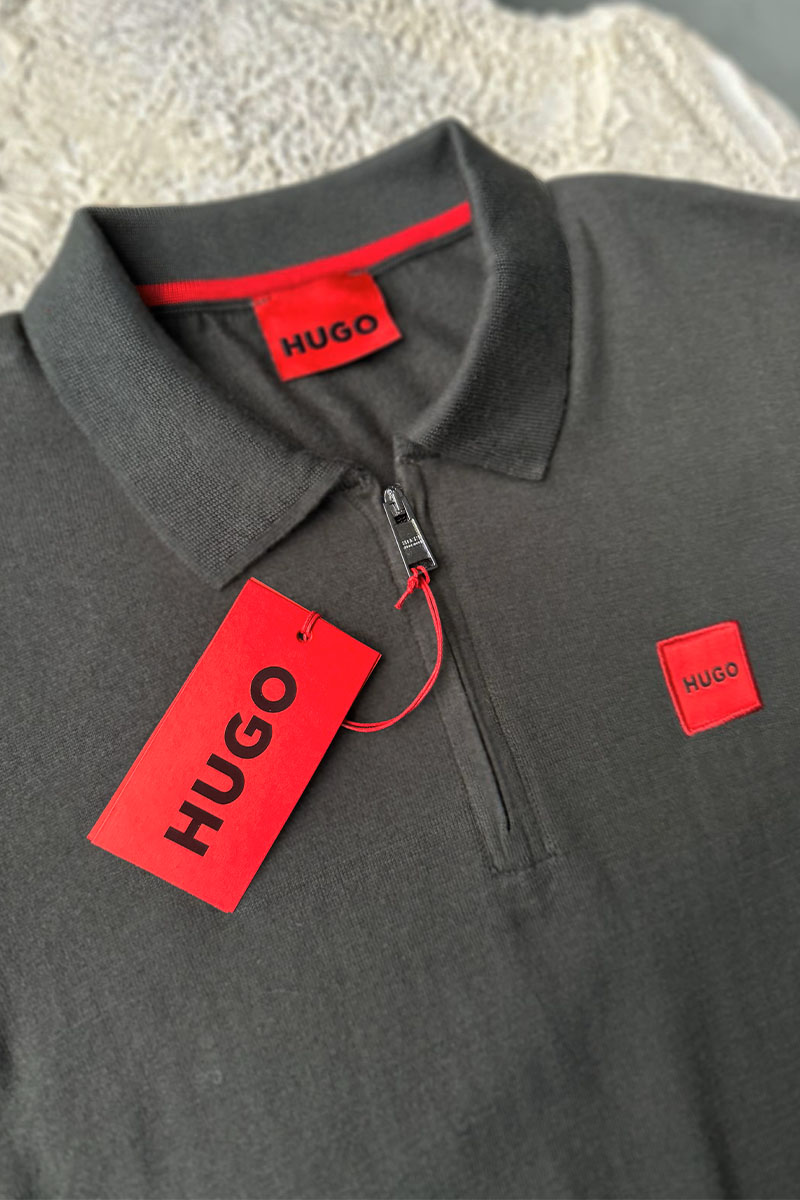 Hugо Воss Мужское зелёное поло classic badge