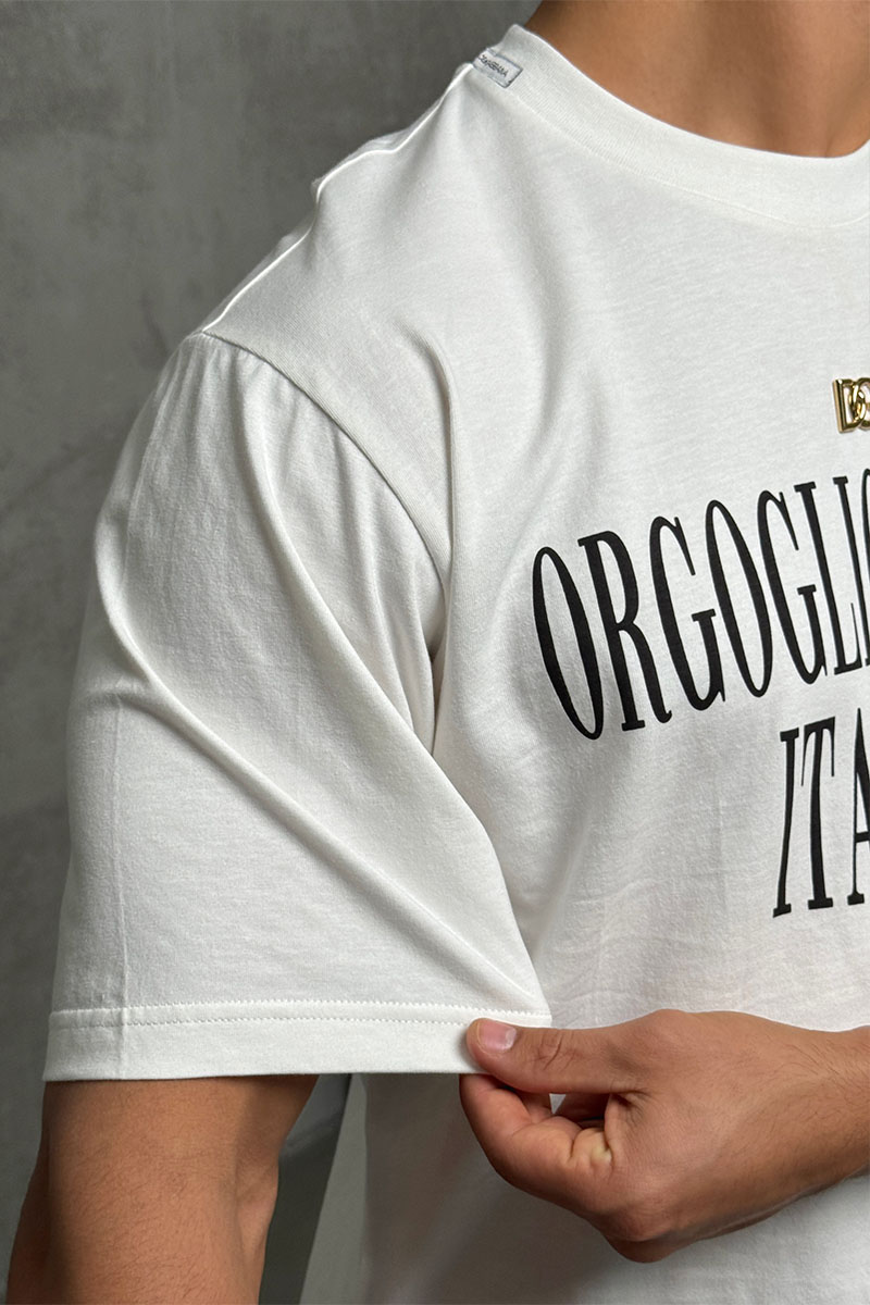 Dоlсе & Gаbbаnа Белая оверсайз футболка logo-plaque