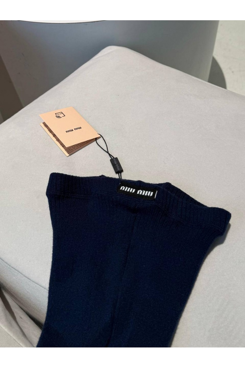 MIU MIU Женские кашемировые колготы синего цвета