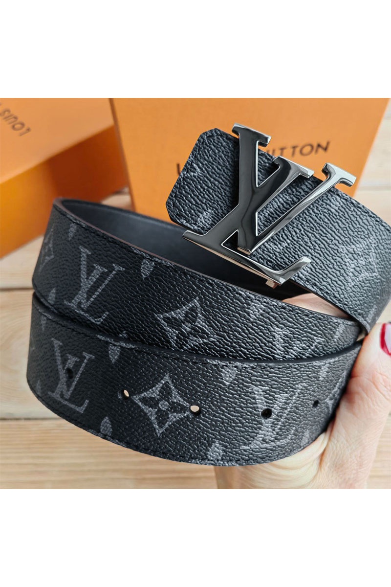 Lоuis Vuittоn Кожаный ремень Monogram Eclipse (длина 100 / 105 см)