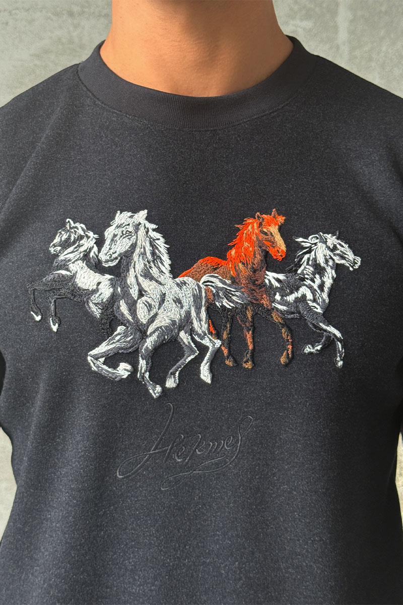 Hermes Мужской свитшот чёрного цвета 