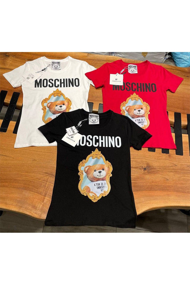 Moschino Женская футболка белого цвета Teddy Bear