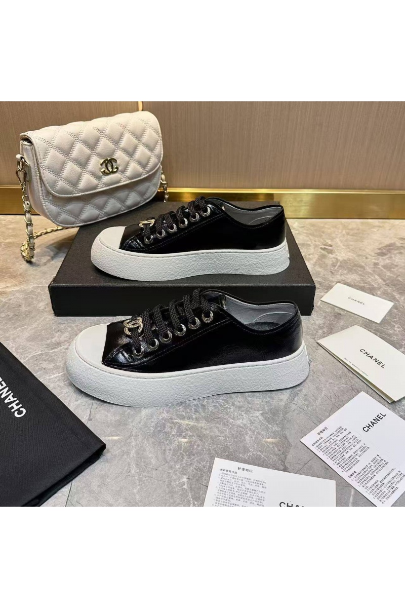 Chаnеl Женские кожаные кроссовки Chanel premium