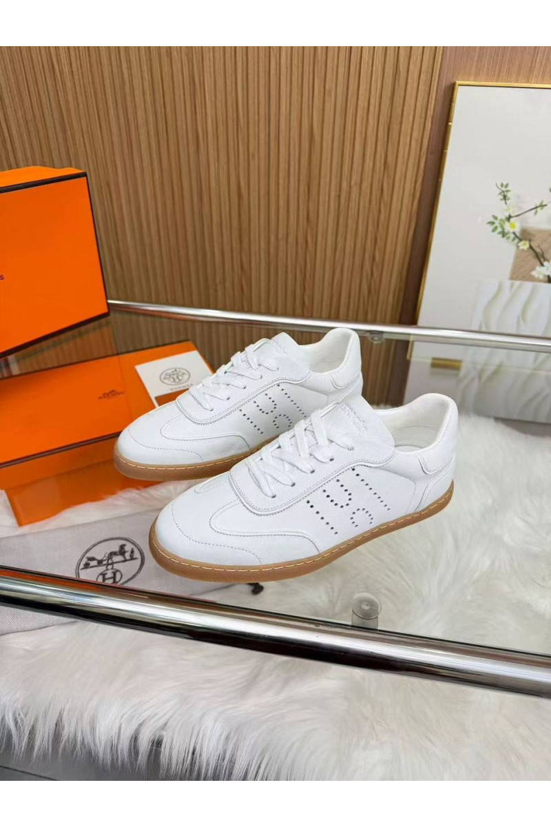Hermes Женские кожаные кроссовки Match
