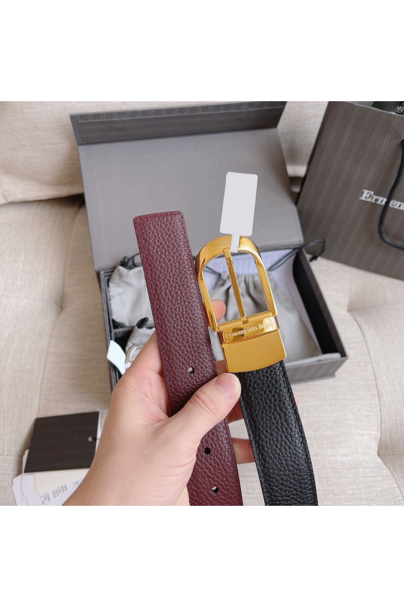 Zegna Двусторонний кожаный ремень Premium (ширина 3.5 см)