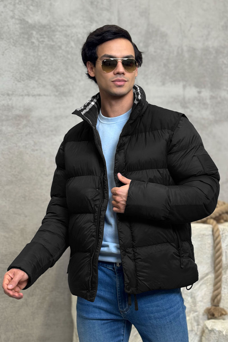 Burberry Чёрная куртка со съёмными рукавами London England logo-patch