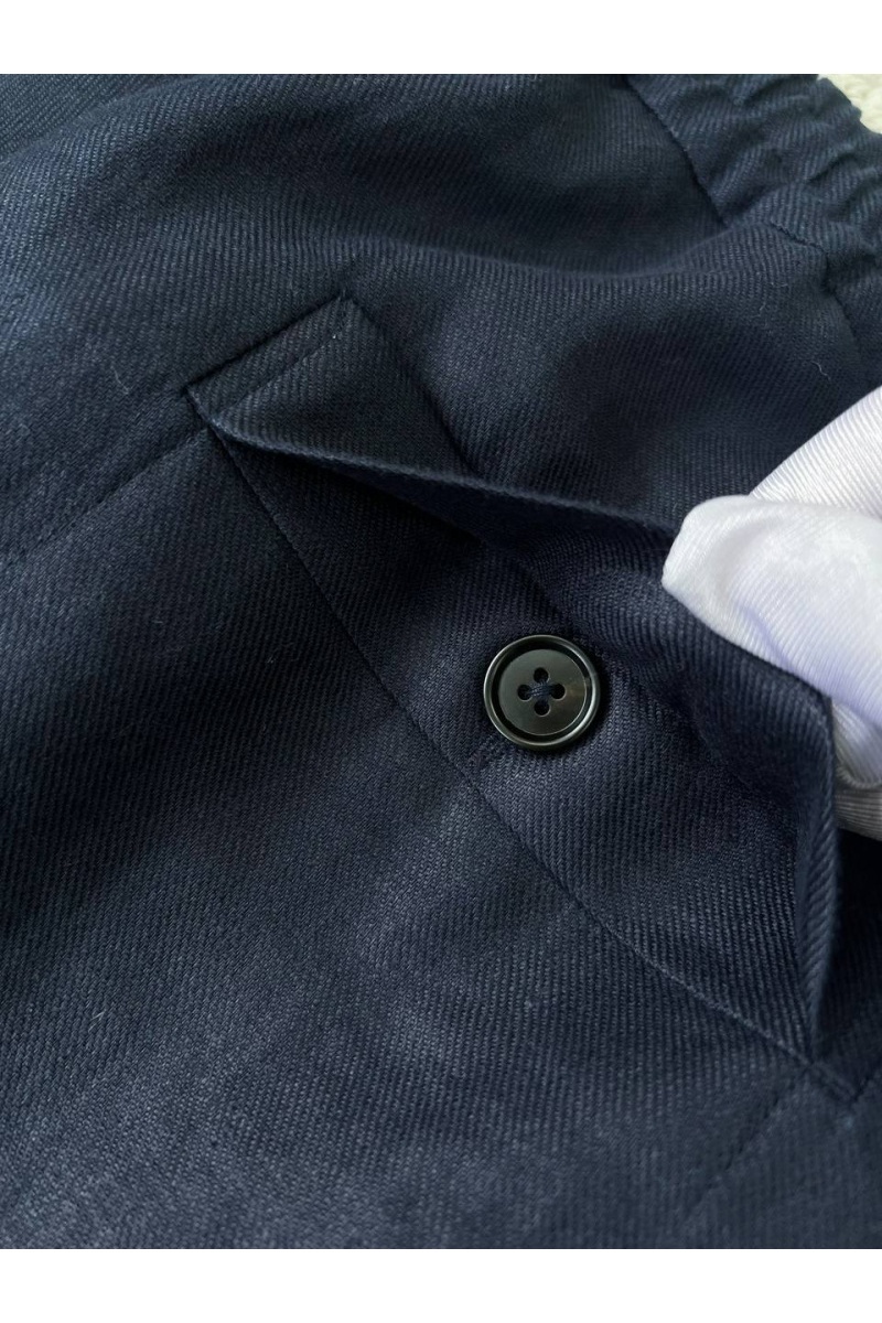 Zegna Льняные шорты тёмно-синего цвета premium