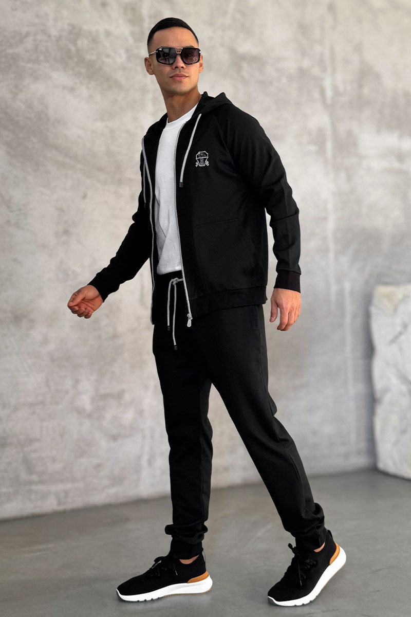 Designer Спортивный костюм logo-embroidered - Black