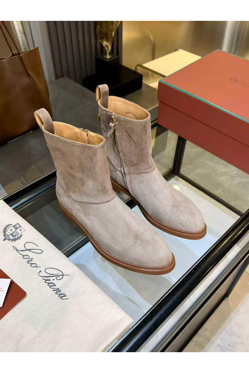 Loro Piana Женские замшевые сапоги premium - Grey