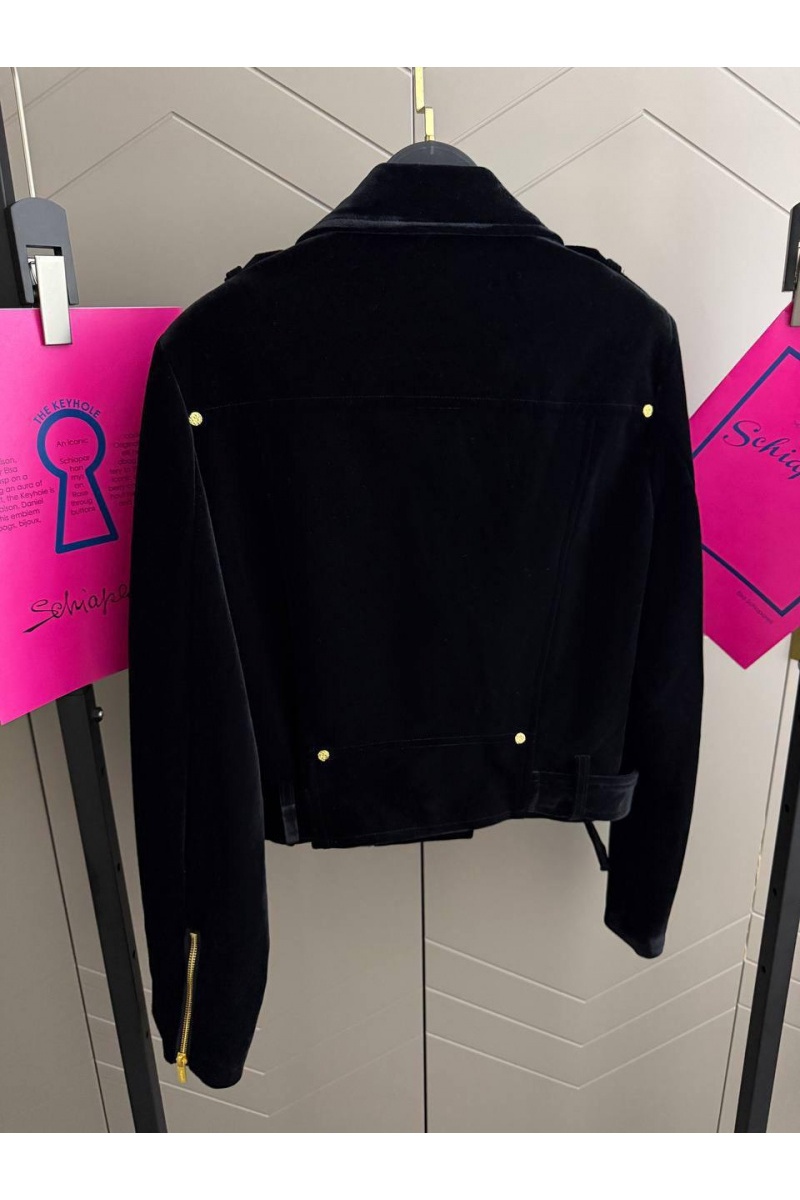 Schiaparelli Женская бархатная косуха premium - Black