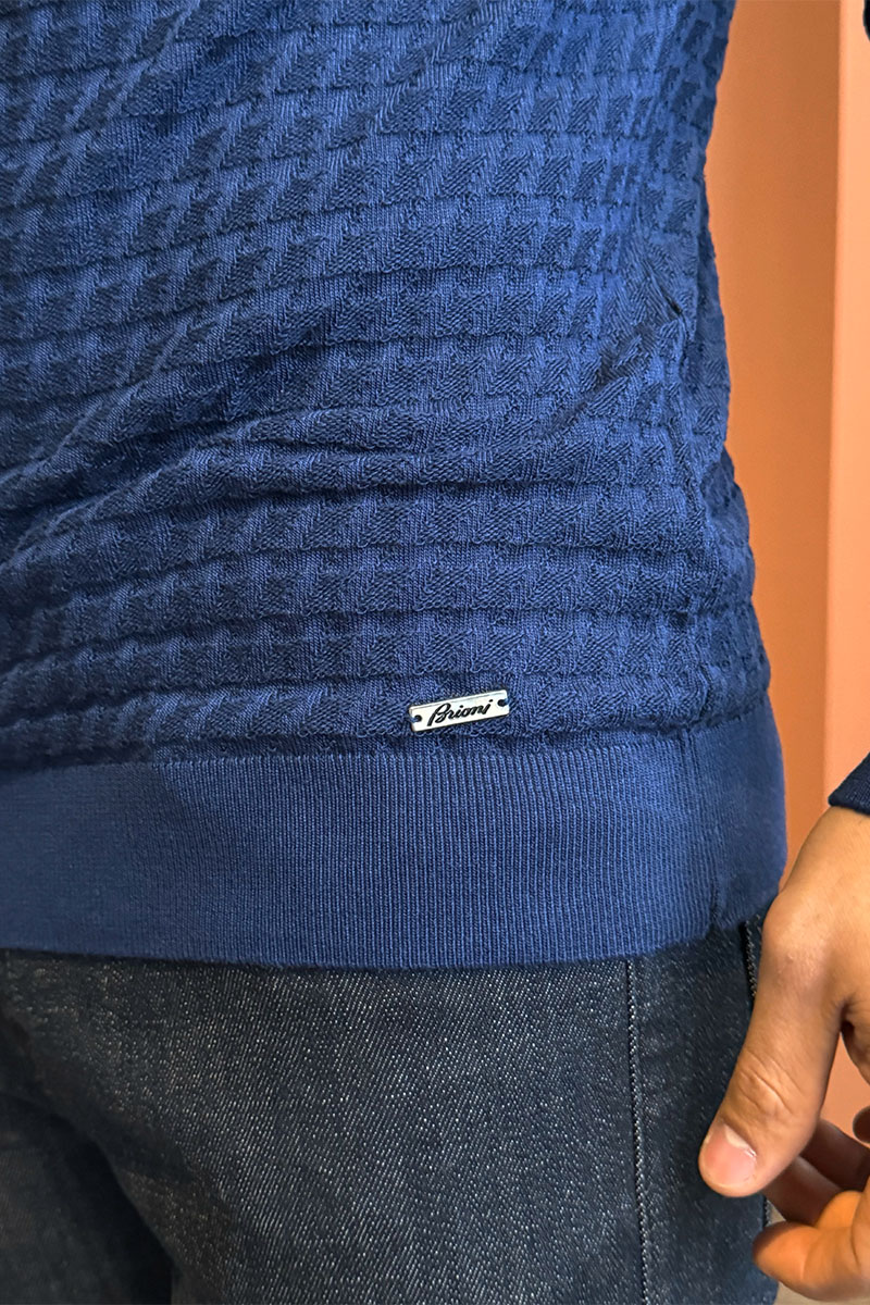 Brioni Мужская водолазка синего цвета