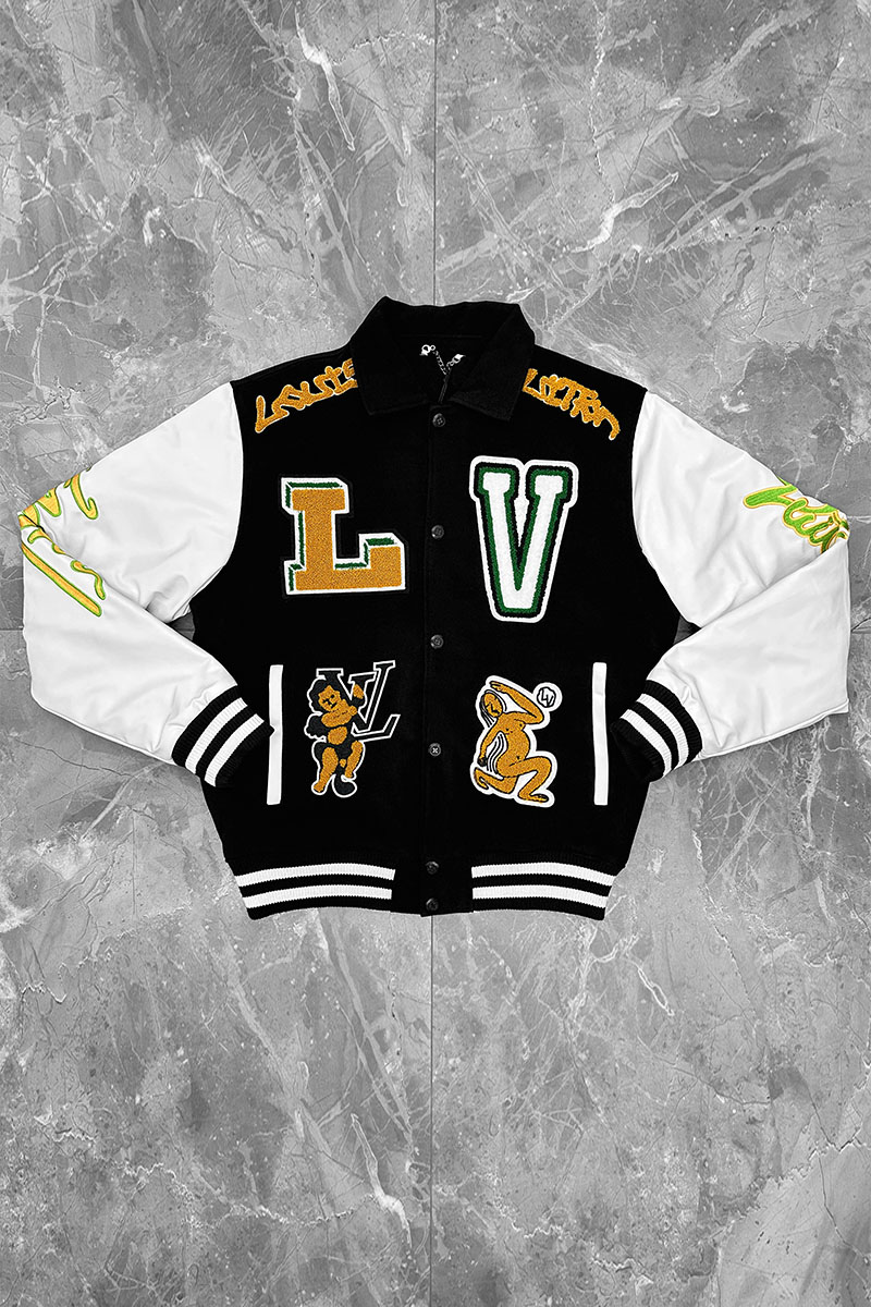 Lоuis Vuittоn Мужской чёрный бомбер Varsity Blouson multi-patch